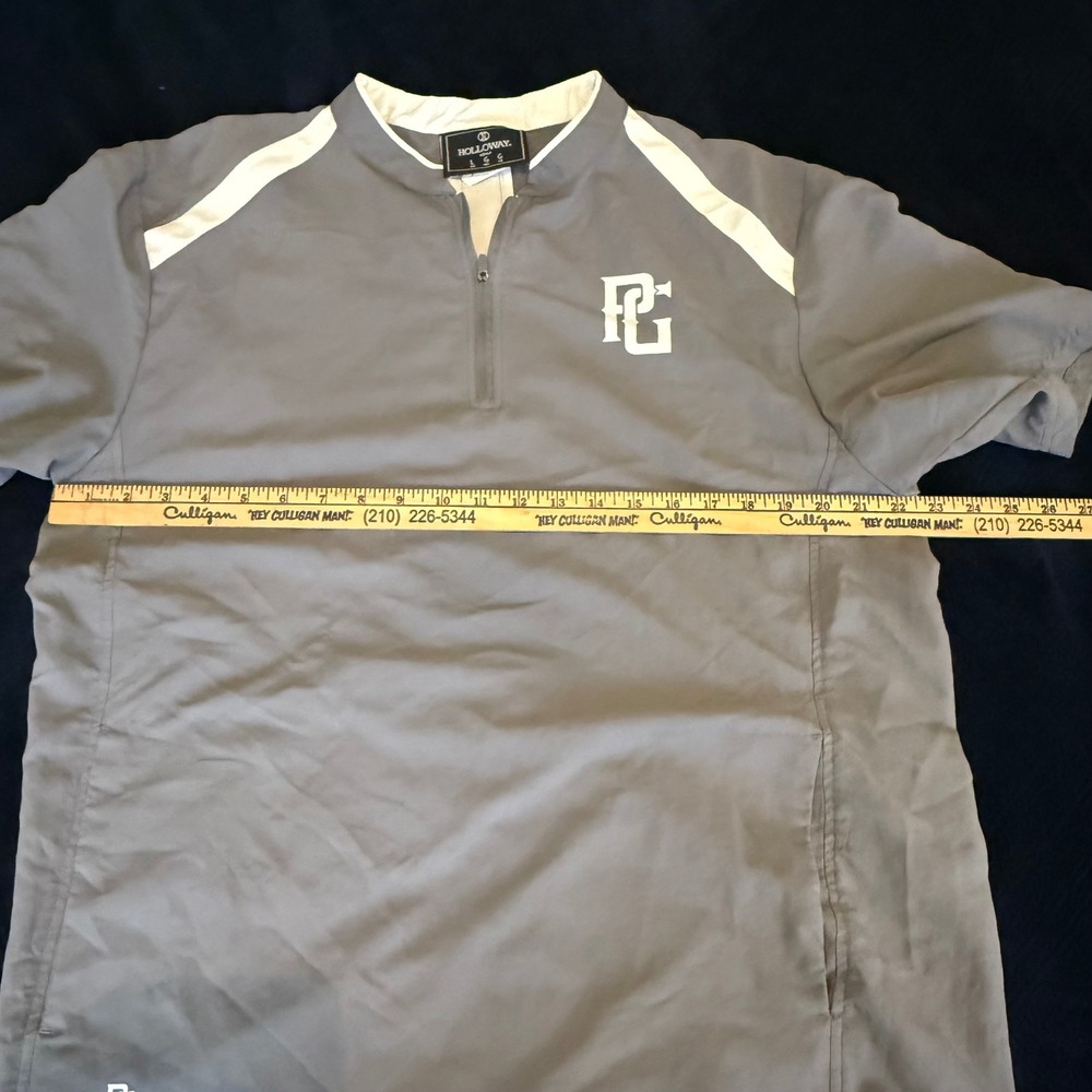 Holloway Mens Perfect Game PG Quarter Zip Windshirt Gray Short Sleeve Large - Picture 9 of 10